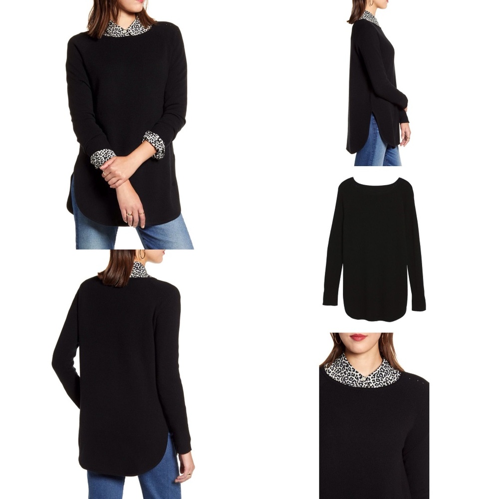 Halogen Boatneck Wool & Cashmere Tunic Top Size S